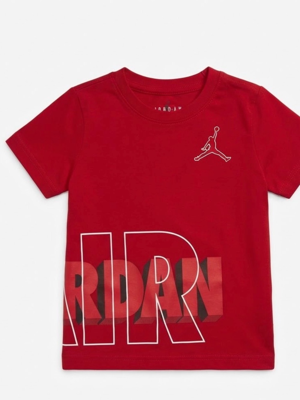 Jordan Red Short-Sleeve Graphic Tee with White Jumpman